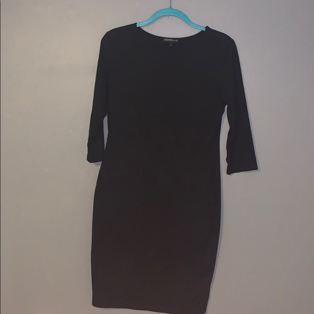 Black body con dress with seam detailing